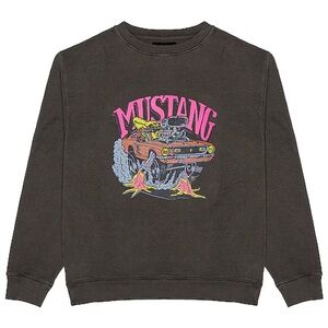 Rolla’s x Ford Mustang Rod Sweatshirt in Washed Black Charcoal Size XL